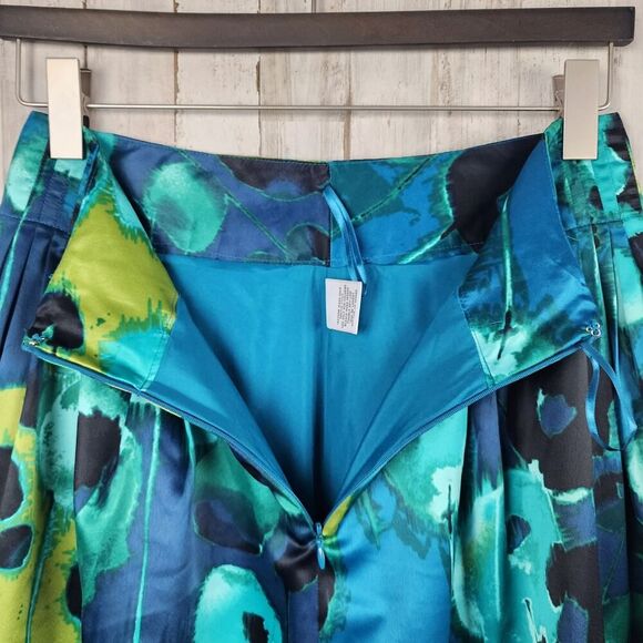 Worthington Multicolored Lined Midi Skirt Blue Size 8 - Picture 7 of 10